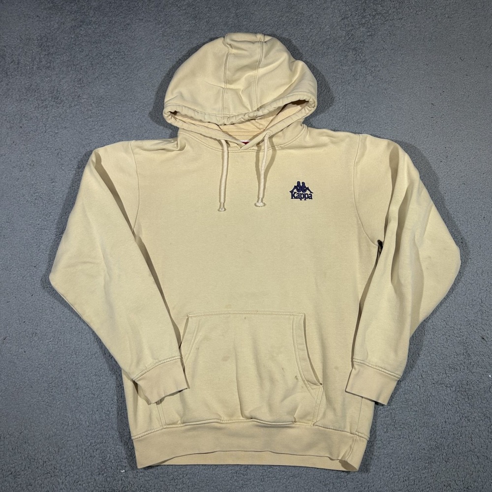 Y2k Kappa Hoodie Men's Large Beige Pullover Sweatshirt #3715